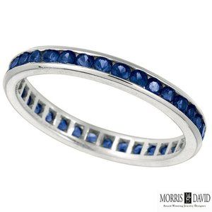 1.12 Carat Natural Sapphire Eternity Ring Band 14K